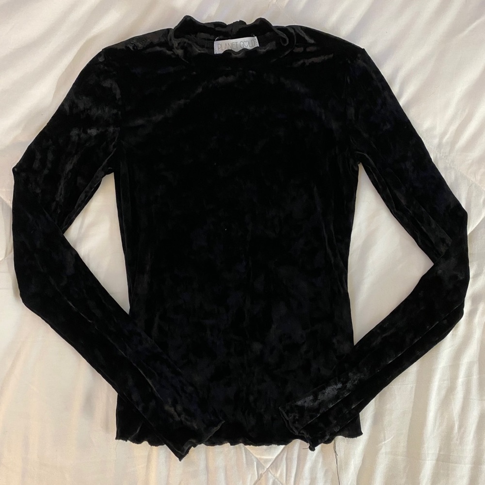 Black velvet turtleneck